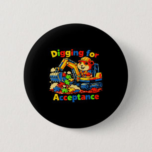 Badge Rond 5 Cm Creuser pour l'acceptation autisme sensibilisation