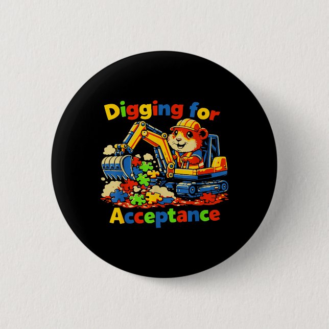 Badge Rond 5 Cm Creuser pour l'acceptation Sensibilisation à l'aut (Devant)