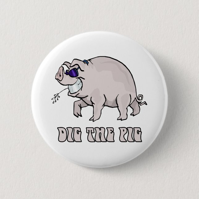Badge Rond 5 Cm Creusez le porc (Devant)