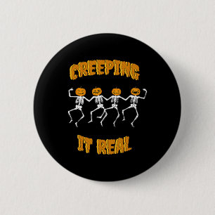Badge Rond 5 Cm Crever Vrai Squelette Halloween Jack'o Lanterne