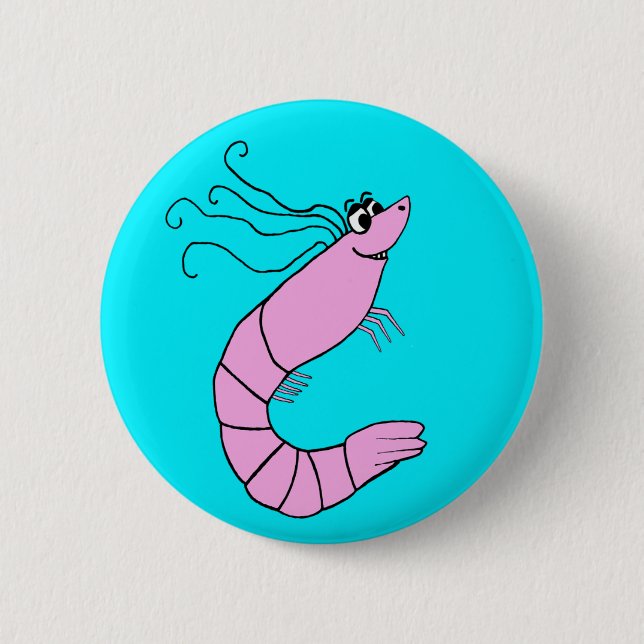 Badge Rond 5 Cm Crevette mignonne (Devant)