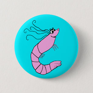 Badge Rond 5 Cm Crevette mignonne