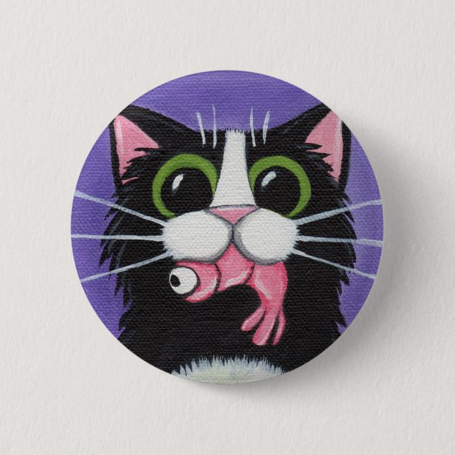 Badge Rond 5 Cm Crevette obtenue ! ! Bouton de chat (Devant)