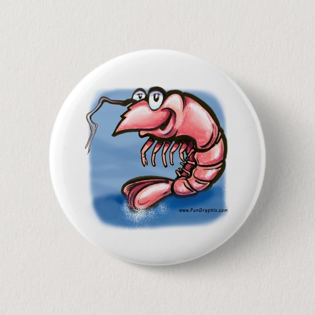Badge Rond 5 Cm crevettes (Devant)