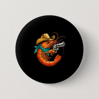 Badge Rond 5 Cm crevettes drôles de fruits de mer cajuns 