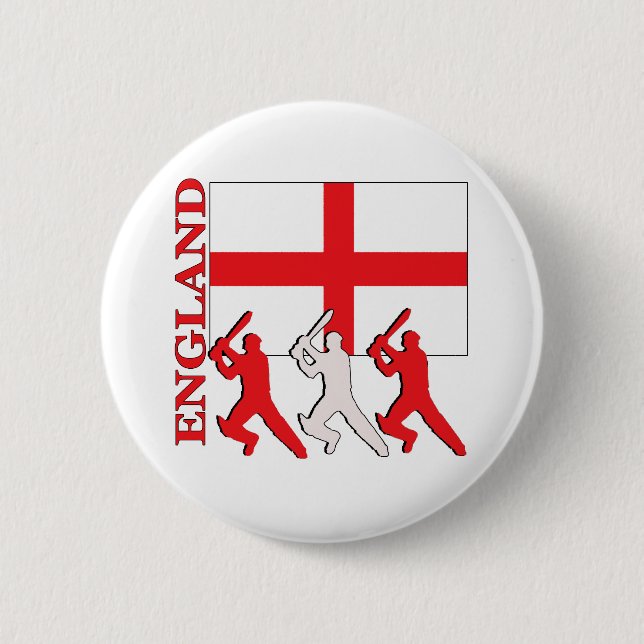Badge Rond 5 Cm Cricket Angleterre (Devant)