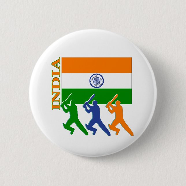 Badge Rond 5 Cm cricket en inde (Devant)