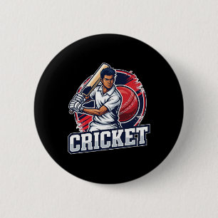 Badge Rond 5 Cm Cricket Sport Pour Tous