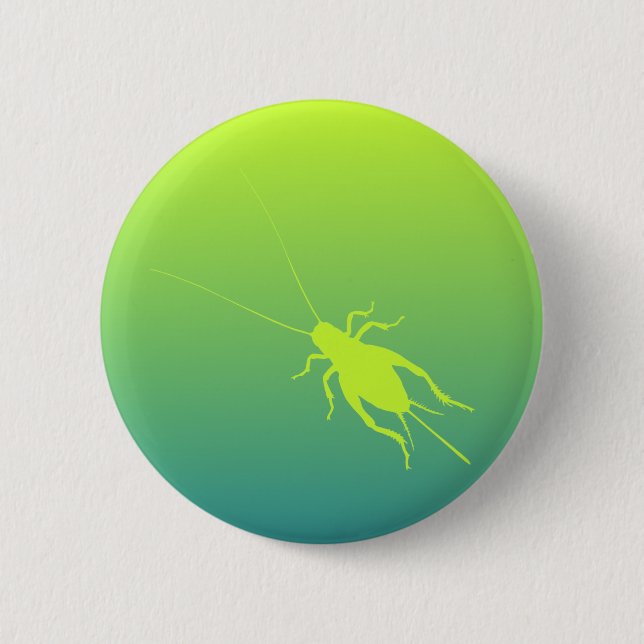Badge Rond 5 Cm Cricket vert jaune (Devant)