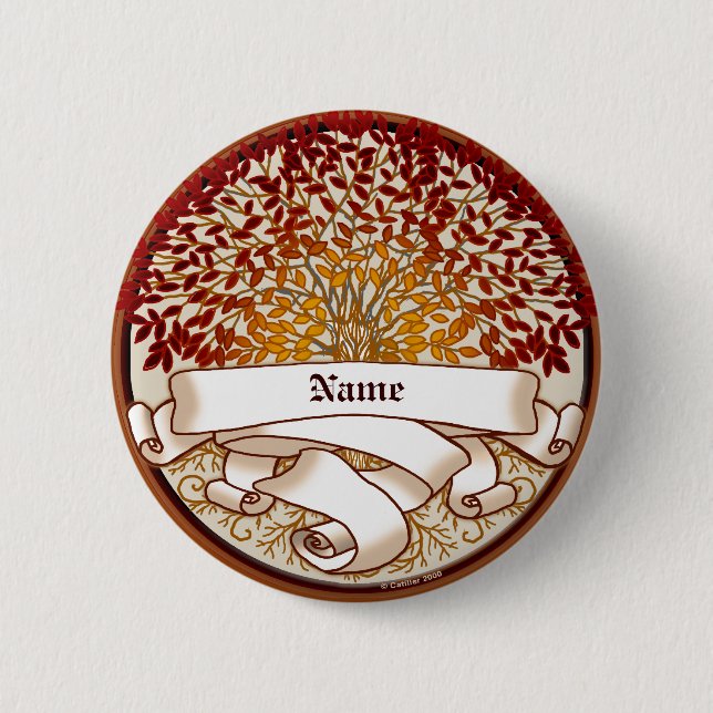 Badge Rond 5 Cm Crimson Genealogy Family Tree  Button (Devant)