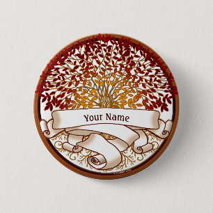 Badge Rond 5 Cm Crimson Genealogy Family Tree   Button