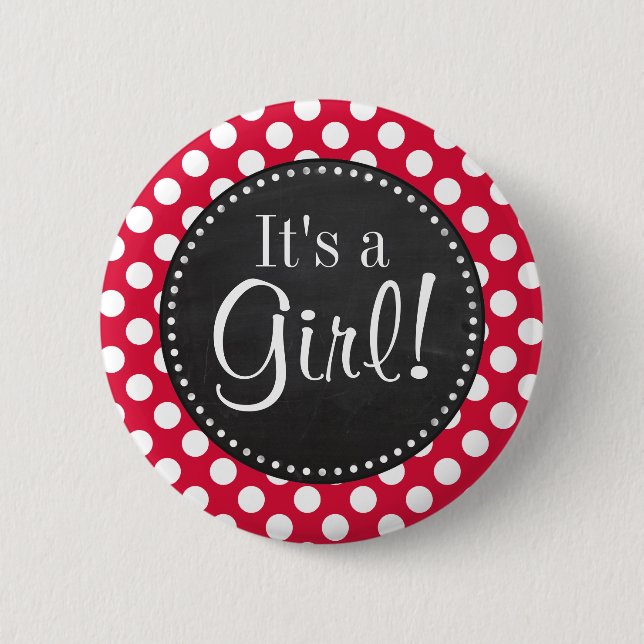 Badge Rond 5 Cm Crimson Pois; Chalkboard look (Devant)