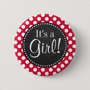 Badge Rond 5 Cm Crimson Pois; Chalkboard look