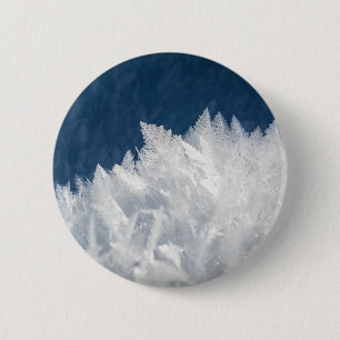Badge Rond 5 Cm Cristaux de glace d'hiver