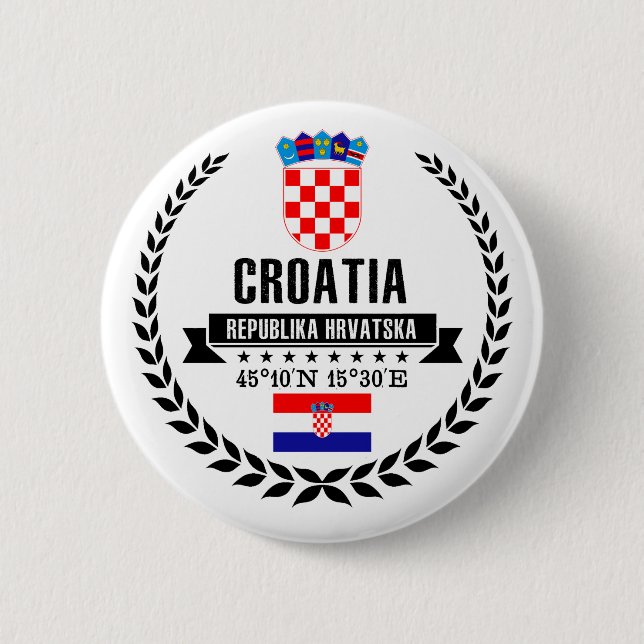 Badge Rond 5 Cm Croatie (Devant)