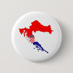 Badge Rond 5 Cm Croatie Carte Pays Frontières Pays Drapeaux Pays.