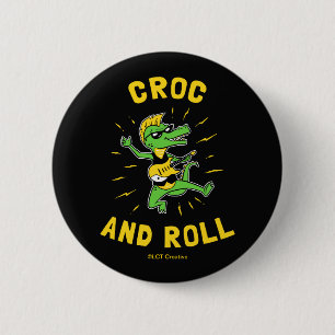 Badge Rond 5 Cm Croc Et Rouleau