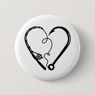 BADGE ROND 5 CM CROCHET DE PÊCHE