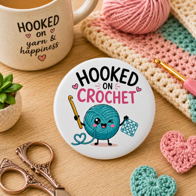 Badge Rond 5 Cm Crochet Fantaisiste (Créateur téléchargé)