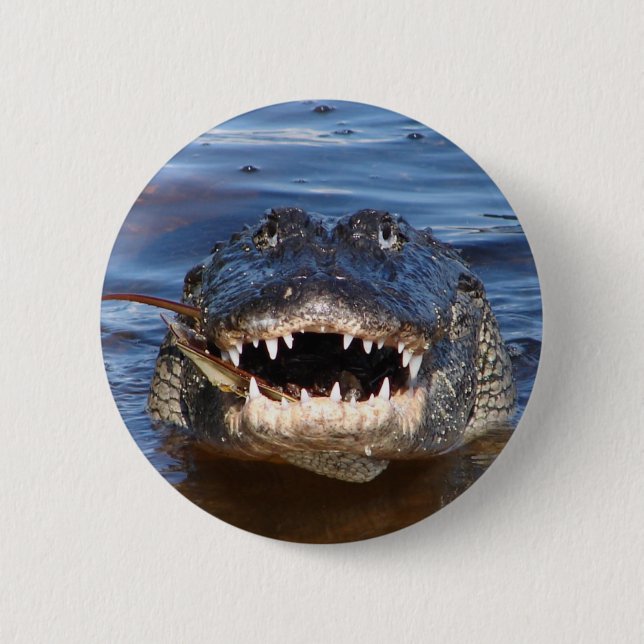 Badge Rond 5 Cm Crocodile de sourire (Devant)
