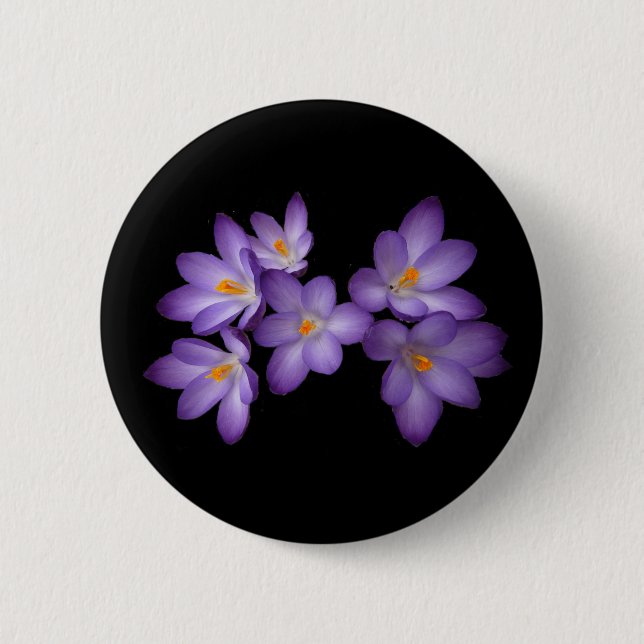 Badge Rond 5 Cm Crocus pourpre (Devant)
