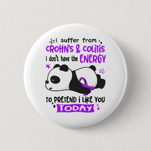 Badge Rond 5 Cm Crohn's & Colitis Awareness Moth Ribbon Gifts