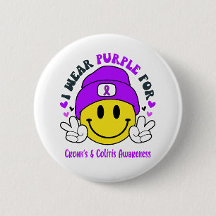 Badge Rond 5 Cm Crohn's & Colitis Awareness Ribbon Support Cadeaux