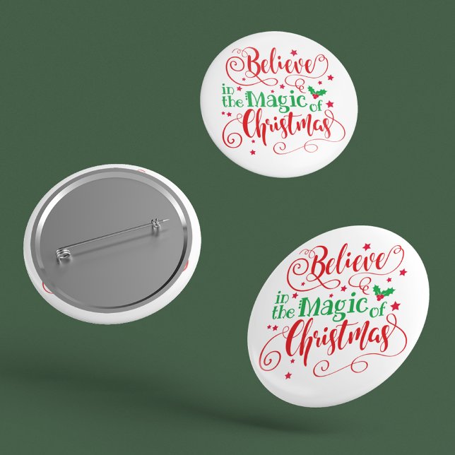 Badge Rond 5 Cm Croire À La Magie Des Fêtes De Noël (Créateur téléchargé)