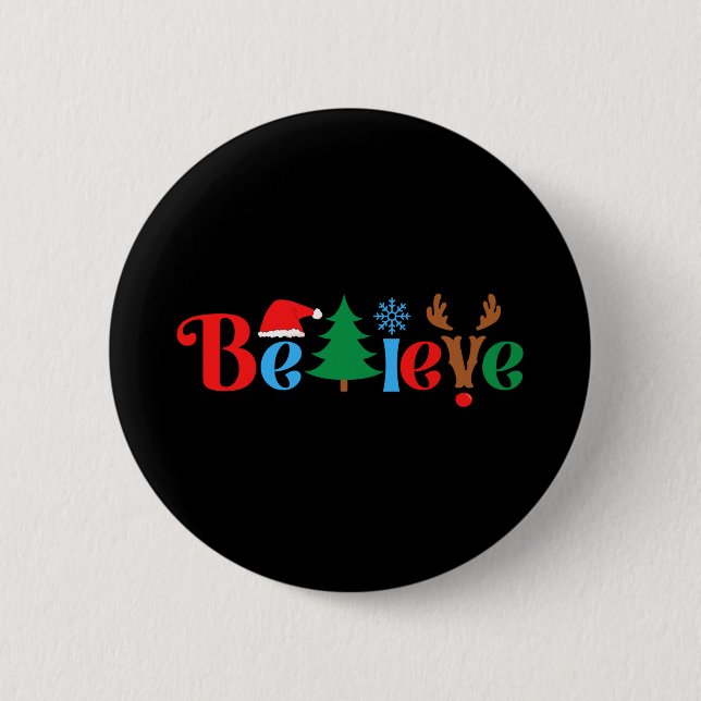 Badge Rond 5 Cm Croire de Noël (Devant)