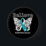 Badge Rond 5 Cm Croire - Papillon du cancer du col de l'utérus<br><div class="desc">Idéal pour offrir des cadeaux, des promenades de sensibilisation, des événements de collecte de fonds sur le cancer du col de l'utérus et toute occasion d'inspirer les personnes touchées par le cancer du col de l'utérus. Vous recherchez plus d'inspiration et des modèles uniques à porter sur les chemises et les...</div>