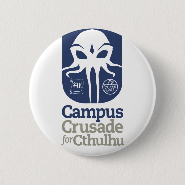 Badge Rond 5 Cm Croisade de campus pour Cthulhu (Devant)