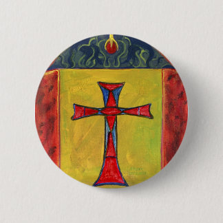 Badge Rond 5 Cm Croisez plus de la conception médiévale de croix