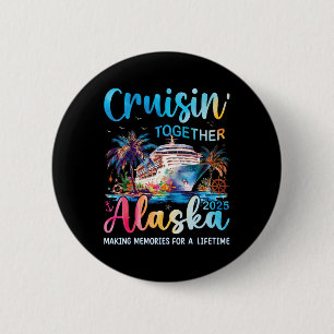 Badge Rond 5 Cm Croisière Alaska 2025 - Vacances croisière famille