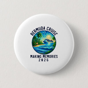 Badge Rond 5 Cm Croisière aux Bermudes du groupe d'amis 2026 Famil