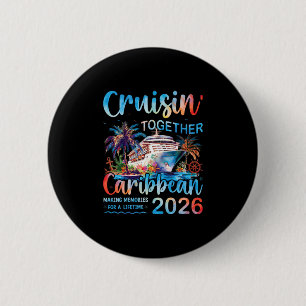 Badge Rond 5 Cm Croisière aux Caraïbes 2026 Vacances en famille Cr