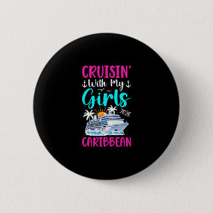 Badge Rond 5 Cm Croisière avec mes copines Croisière caraïbe 2026 