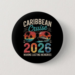 Badge Rond 5 Cm Croisière Caraïbes 2026 Voyage de vacances Corresp