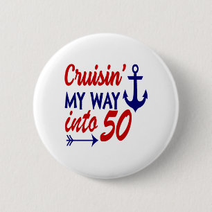 Badge Rond 5 Cm Croisière d'anniversaire 50e anniversaire