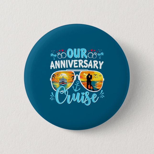 Badge Rond 5 Cm Croisière d'anniversaire de mariage pour couples m (Devant)