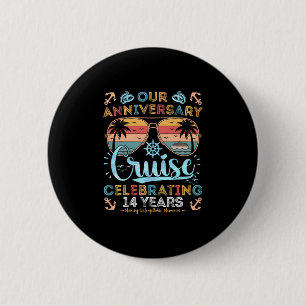 Badge Rond 5 Cm Croisière du 14e anniversaire célébrant 14 ans de