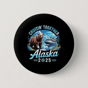 Badge Rond 5 Cm Croisière en Alaska 2025 en famille en vacances