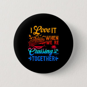 Badge Rond 5 Cm Croisière en famille 2026 J'adore quand on croise