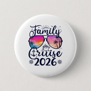 Badge Rond 5 Cm Croisière en famille 2026 Vacances d'été en famill