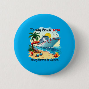 Badge Rond 5 Cm Croisière familiale 2026 Voyage de vacances Réunio