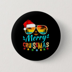 Badge Rond 5 Cm Croisière Joyeuse Noël Père Noël Reindeer