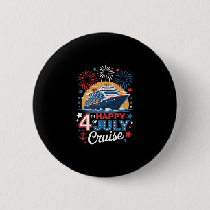Badge Rond 5 Cm Croisière patriotique Jour de l'Indépendance 4 jui