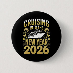 Badge Rond 5 Cm Croisière pour le Nouvel An 2026 Vacances de crois