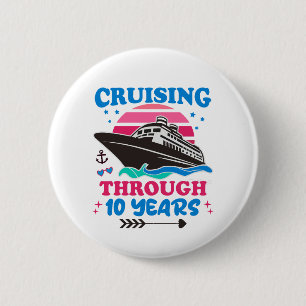 Badge Rond 5 Cm Croisière Sur 10 Ans Mariage