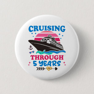Badge Rond 5 Cm Croisière Sur 5 Ans Mariage
