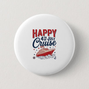 Badge Rond 5 Cm Croisière vintage patriotique du 4 juillet Happy_1